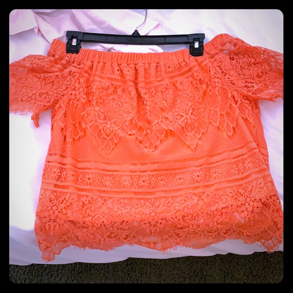 Off the shoulder orange top, never worn